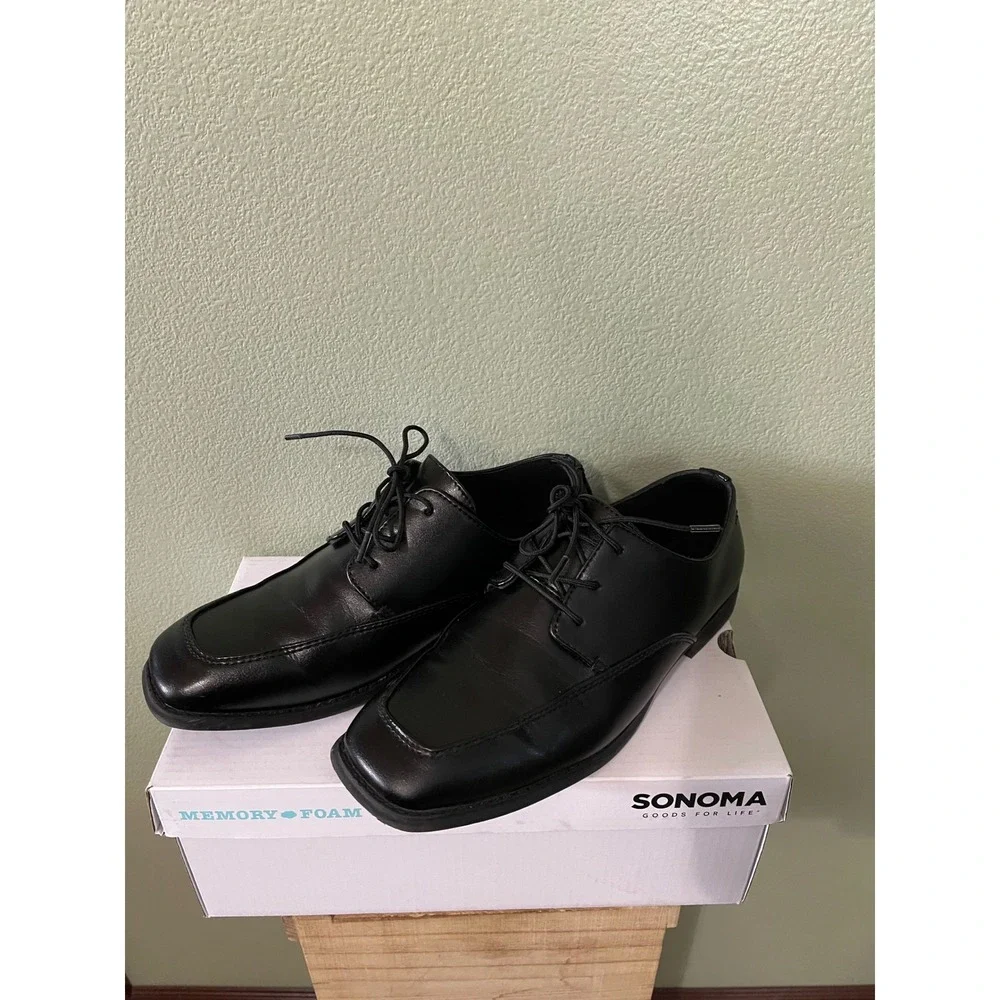 Sonoma Goods For Life® Black  Alexander Boys' Dress Shoes Size 6 Used